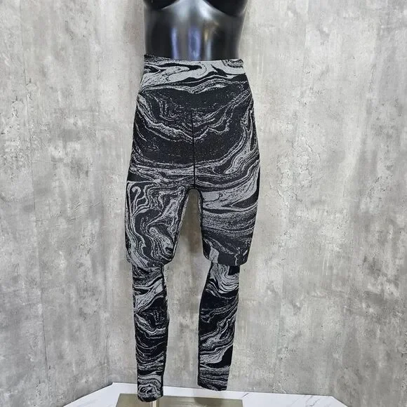 Athleta Womens XS Aurora Seamless Shine Metallic‎ Swirl Workout Set Tank & Pants - Picture 7 of 13